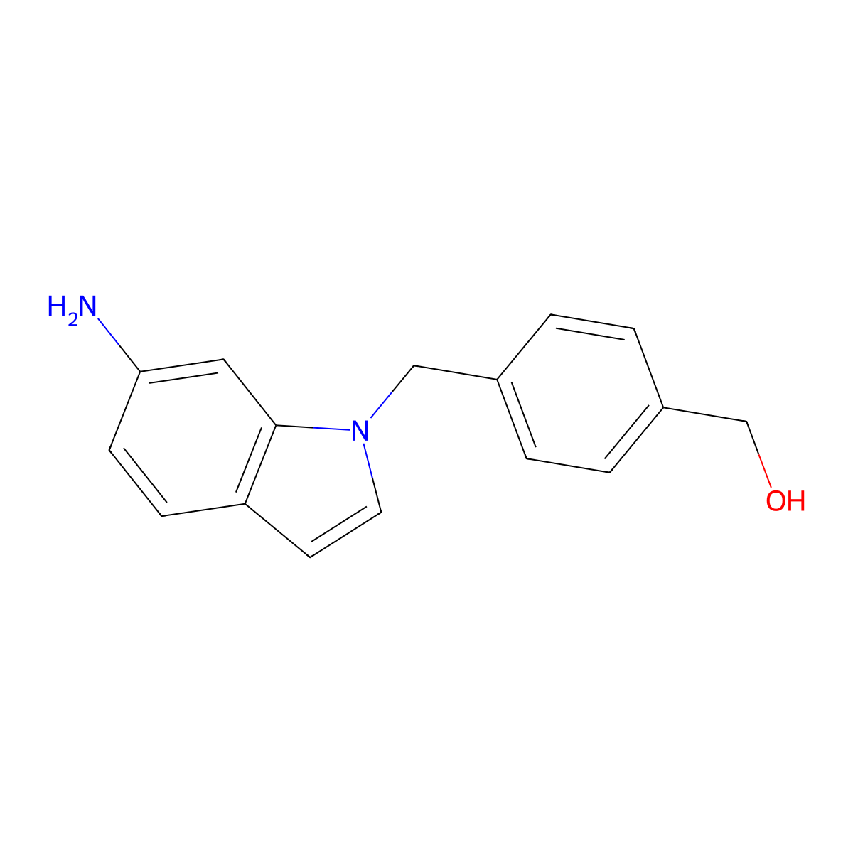 {4-[(6-amino-1H-indol-1-yl)methyl]phenyl}methanol molecular structure, CAS 1914494-38-4