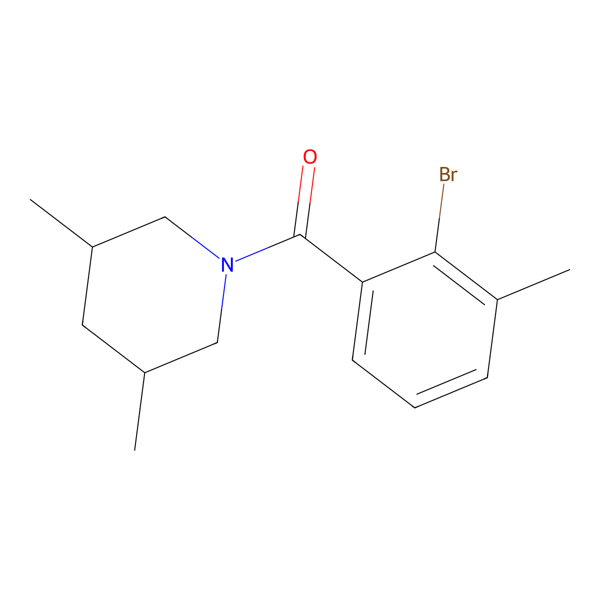 (2-Bromo-3-methylphenyl)(3,5-dimethyl-1-piperidinyl)methanone molecular structure, CAS 1914511-77-5