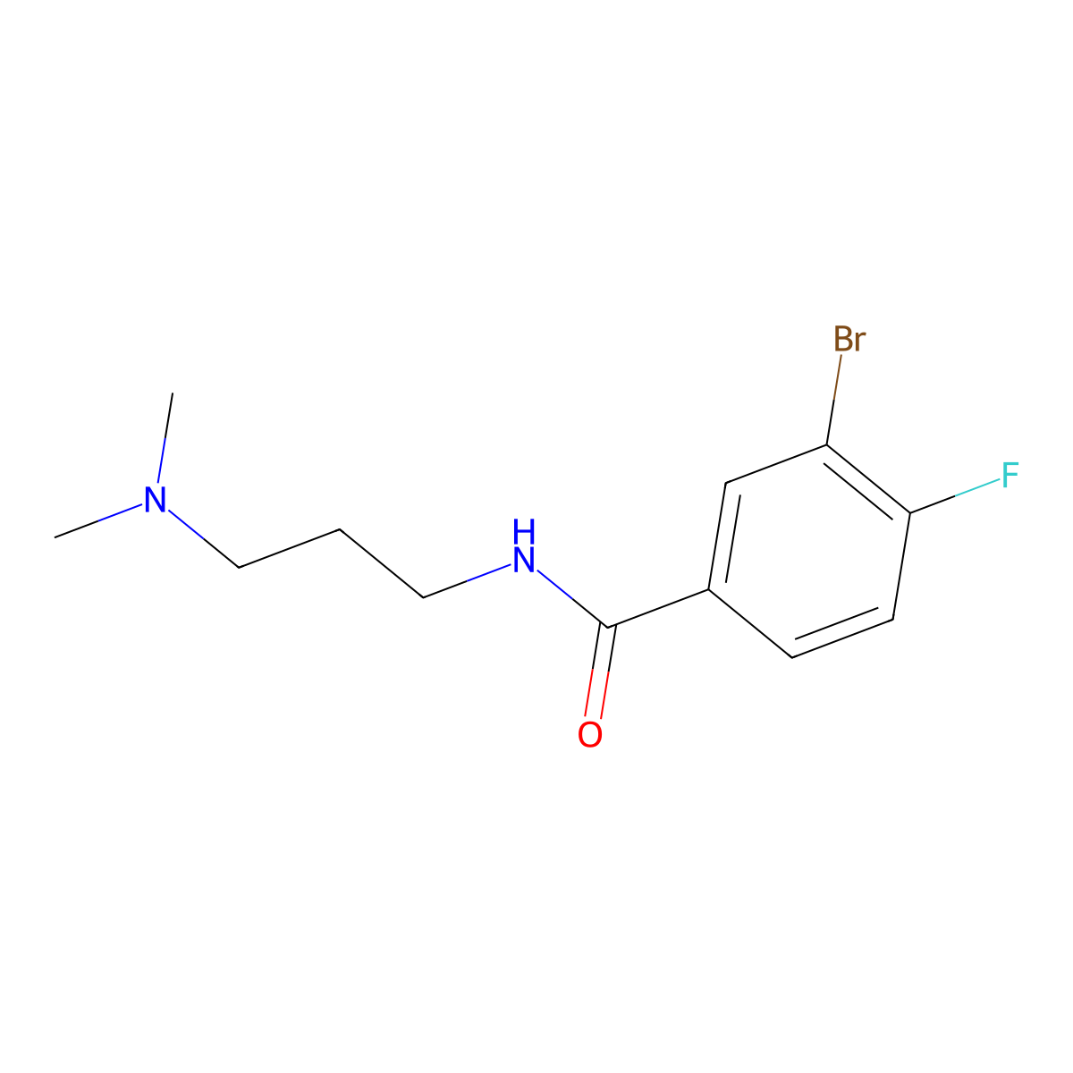 3-Bromo-N-[3-(dimethylamino)propyl]-4-fluorobenzamide molecular structure, CAS 1914534-95-4