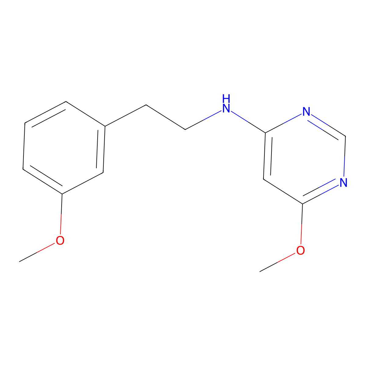 6-methoxy-N-[2-(3-methoxyphenyl)ethyl]pyrimidin-4-amine molecular structure, CAS 1914536-00-7