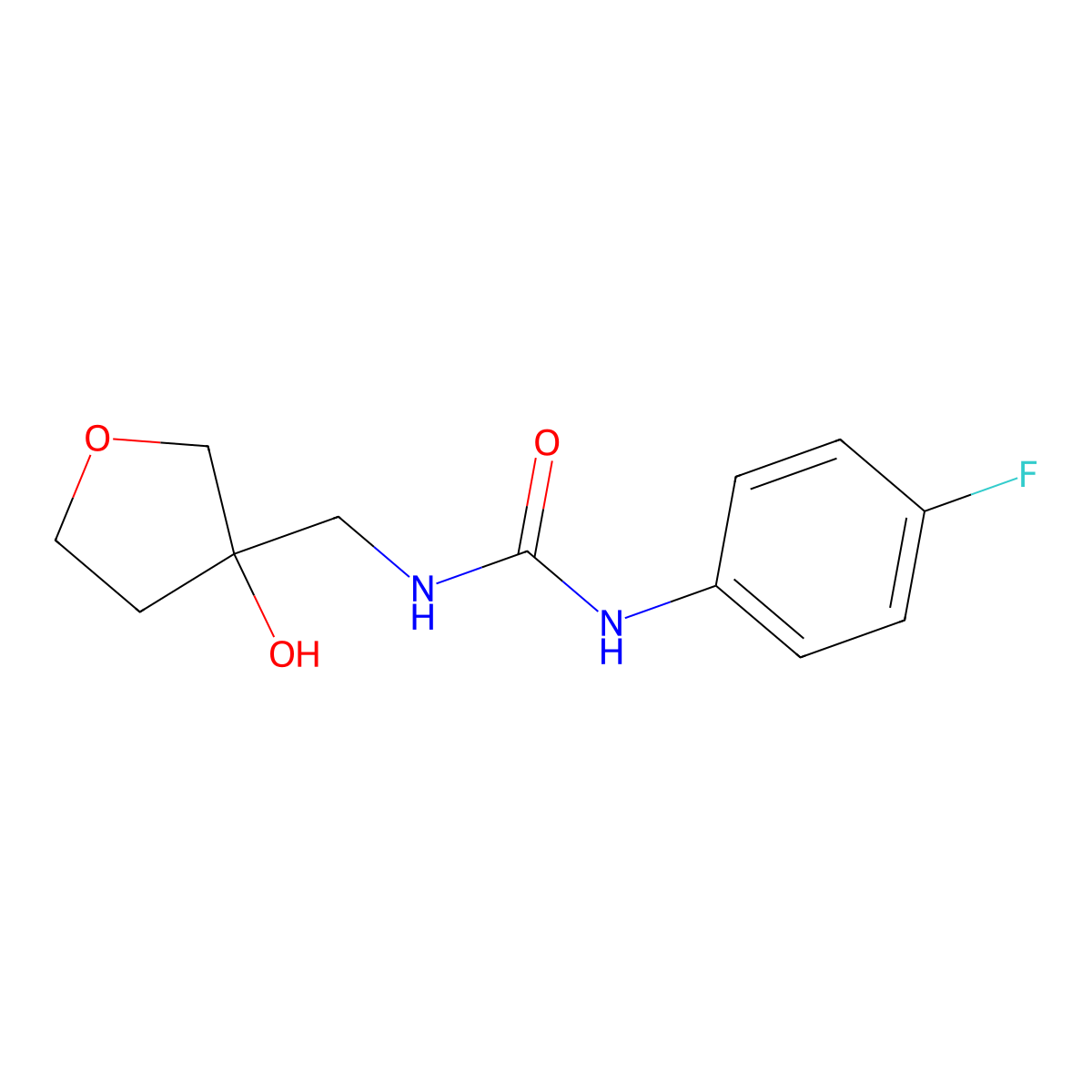 1-(4-Fluorophenyl)-3-((3-hydroxytetrahydrofuran-3-yl)methyl)urea molecular structure, CAS 1914540-32-1