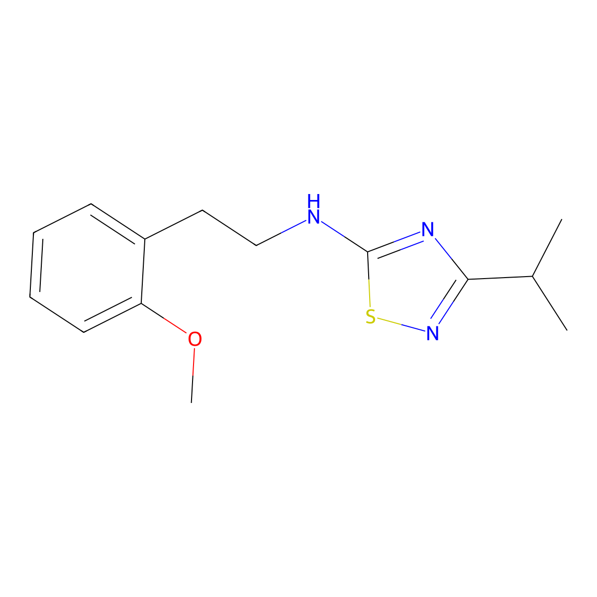 N-[2-(2-methoxyphenyl)ethyl]-3-(propan-2-yl)-1,2,4-thiadiazol-5-amine molecular structure, CAS 1914563-82-8