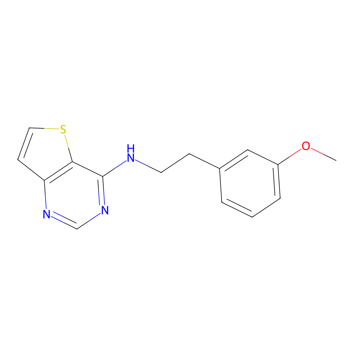 N-[2-(3-methoxyphenyl)ethyl]thieno[3,2-d]pyrimidin-4-amine molecular structure, CAS 1914593-63-7