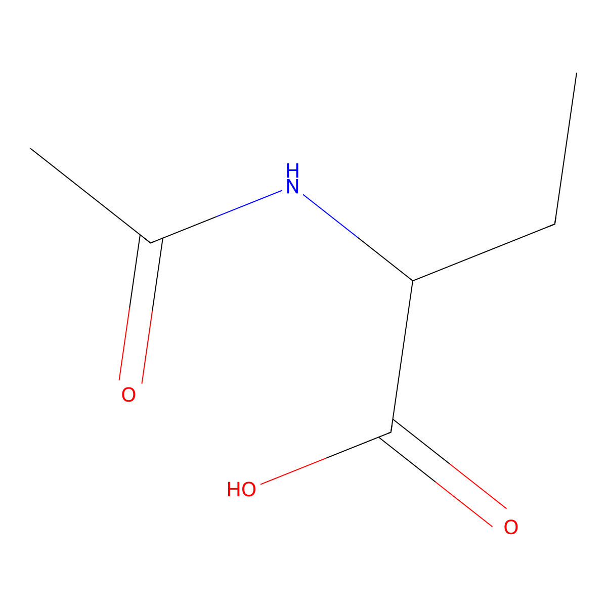 (2S)-2-acetamidobutanoic acid molecular structure, CAS 19146-51-1