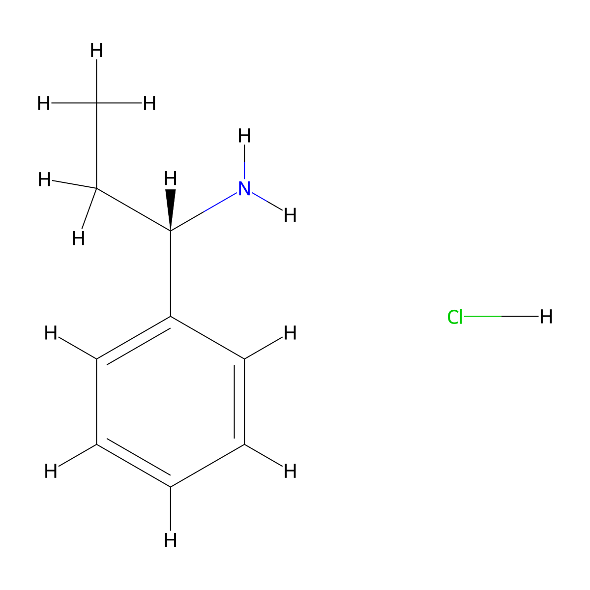 (S)-1-phenylpropan-1-amine hydrochloride molecular structure, CAS 19146-52-2