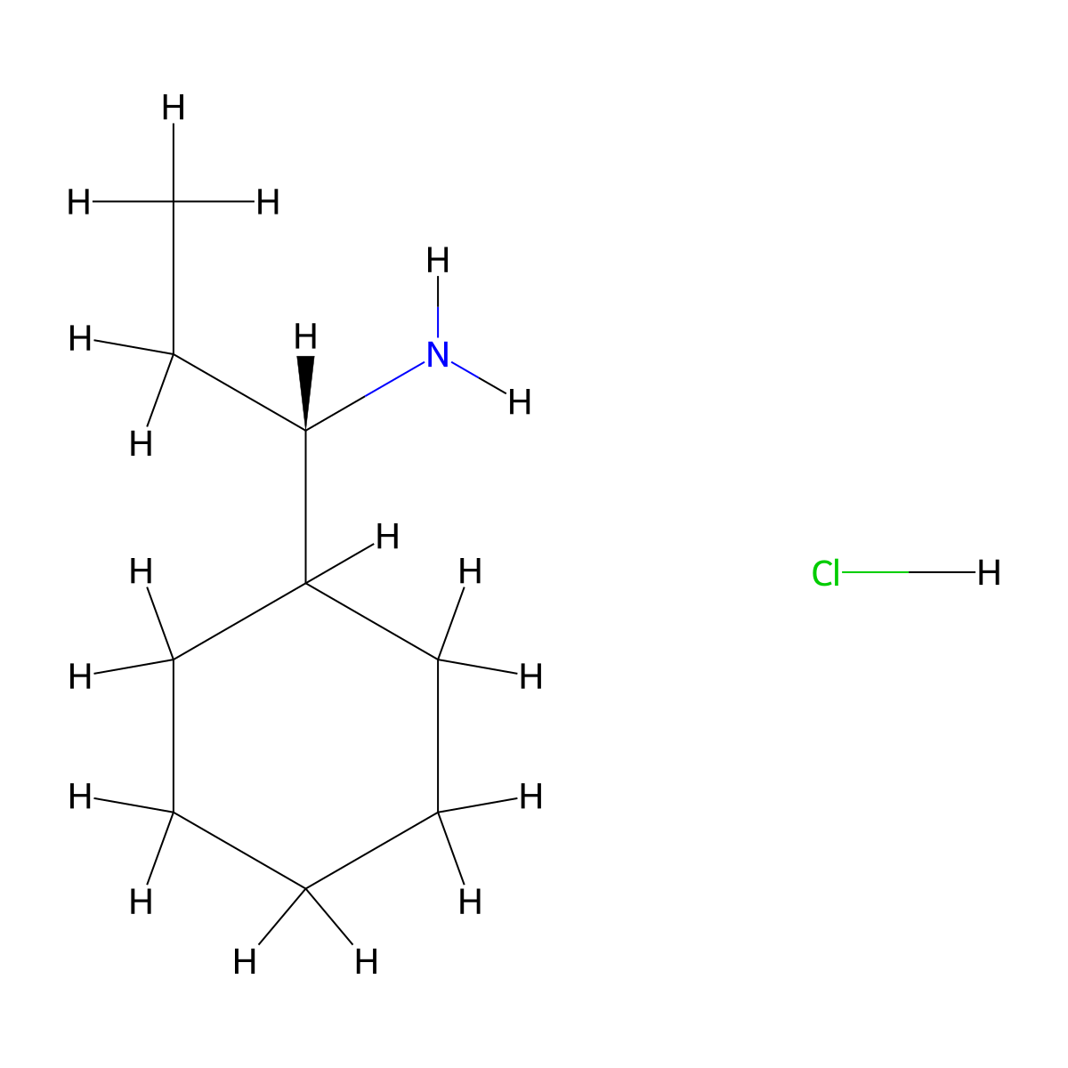 (S)-1-Cyclohexylpropan-1-amine hydrochloride molecular structure, CAS 19146-54-4