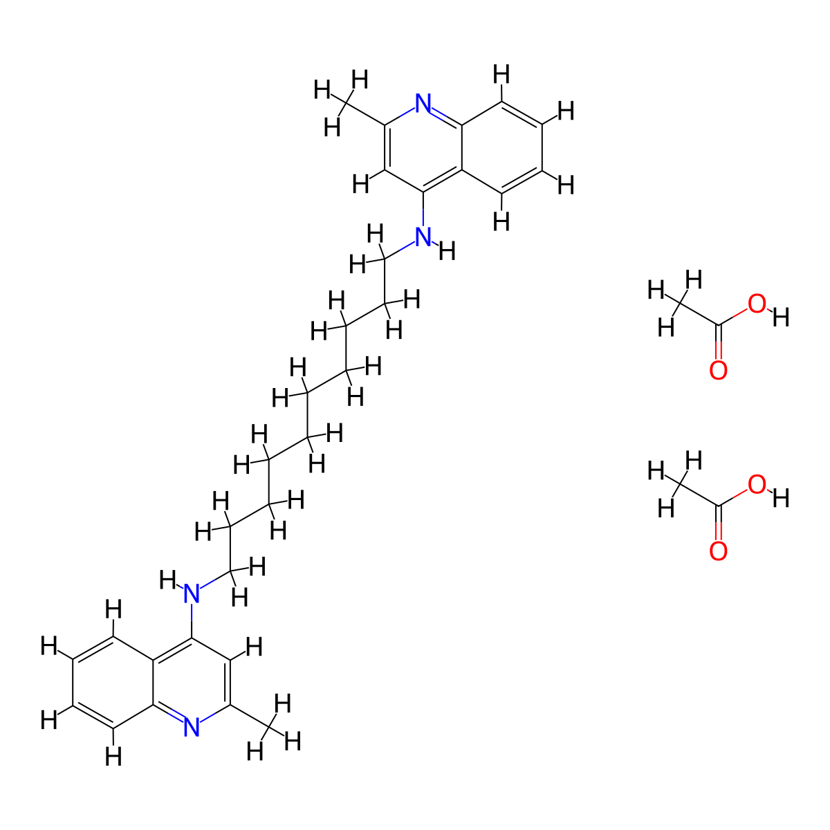 Quindecamine acetate anhydrous molecular structure, CAS 19146-62-4