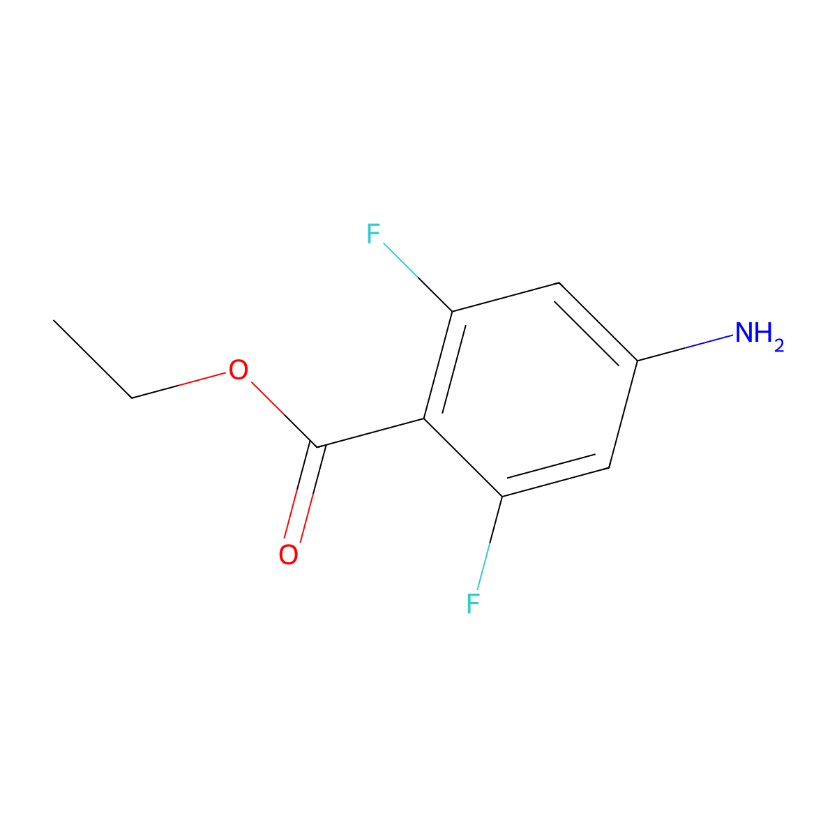 Ethyl 4-amino-2,6-difluorobenzoate molecular structure, CAS 191469-36-0