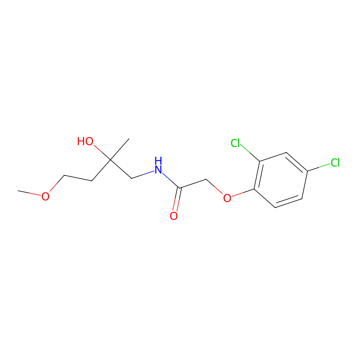 2-(2,4-dichlorophenoxy)-N-(2-hydroxy-4-methoxy-2-methylbutyl)acetamide molecular structure, CAS 1914759-65-1