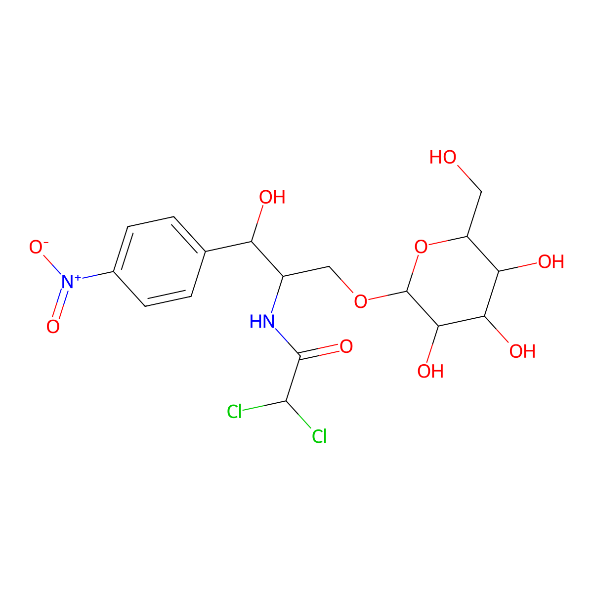 Chloramphenicol 1-O-beta-D-galactopyranoside molecular structure, CAS 191476-32-1