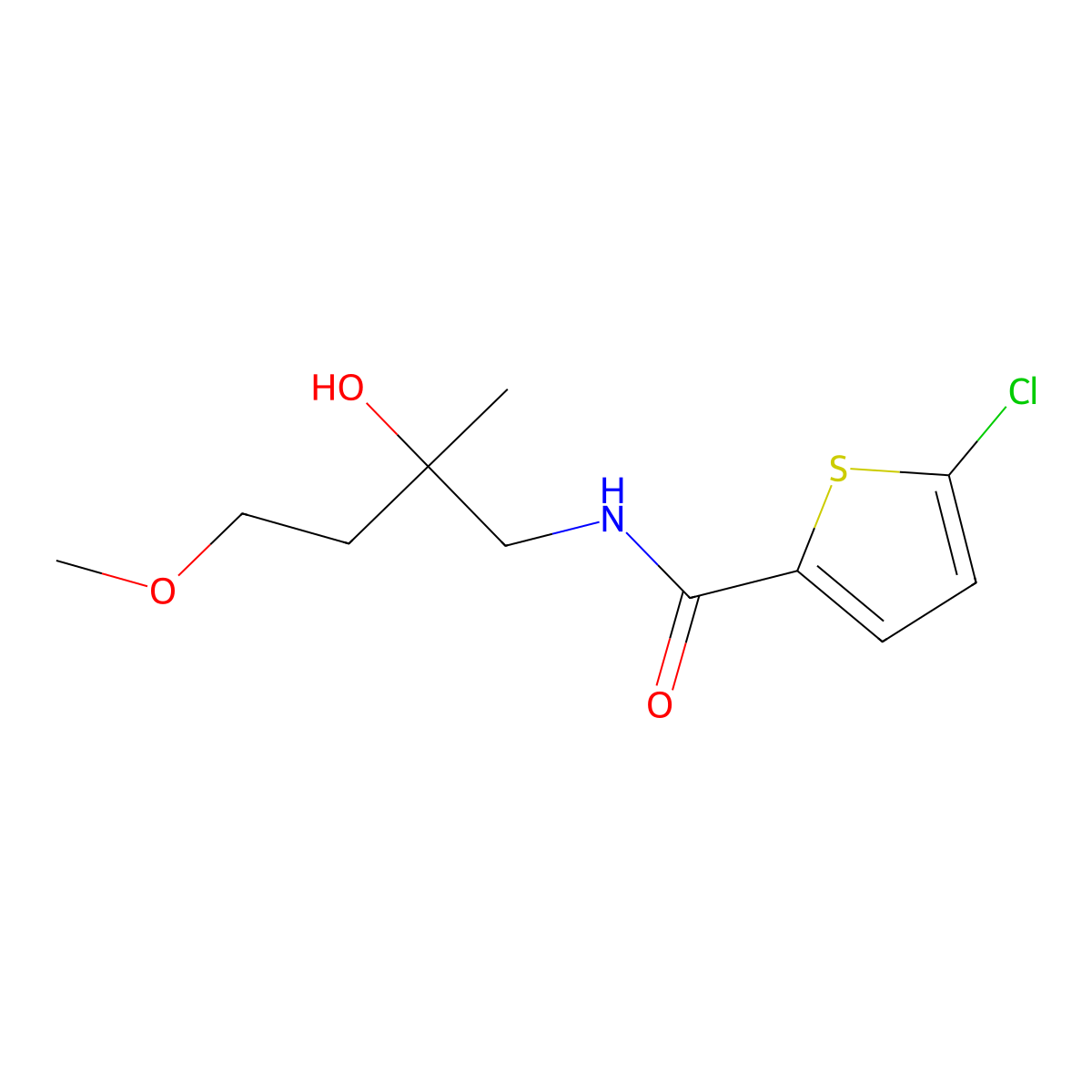 5-chloro-N-(2-hydroxy-4-methoxy-2-methylbutyl)thiophene-2-carboxamide molecular structure, CAS 1914760-45-4