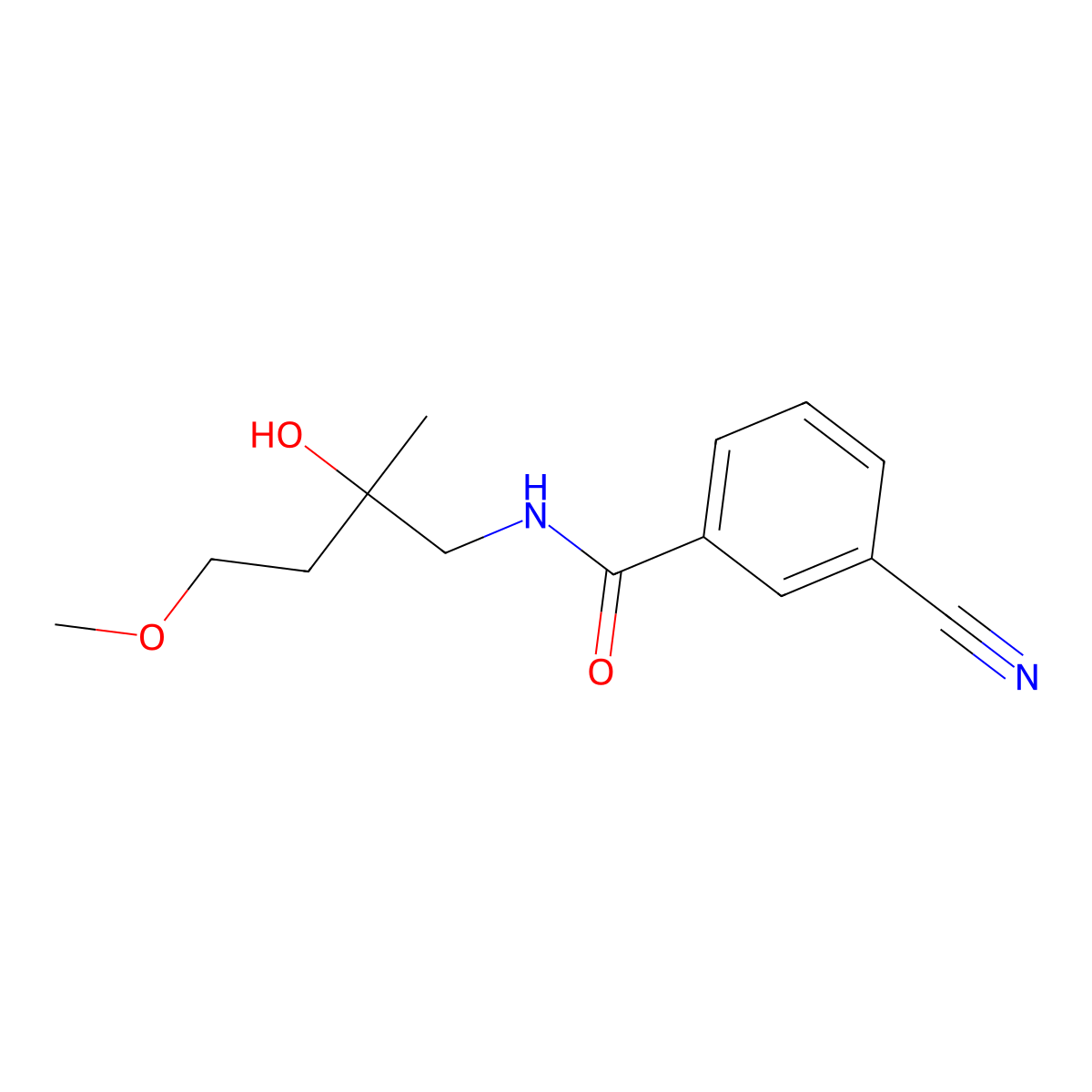 3-Cyano-N-(2-hydroxy-4-methoxy-2-methylbutyl)benzamide molecular structure, CAS 1914760-48-7