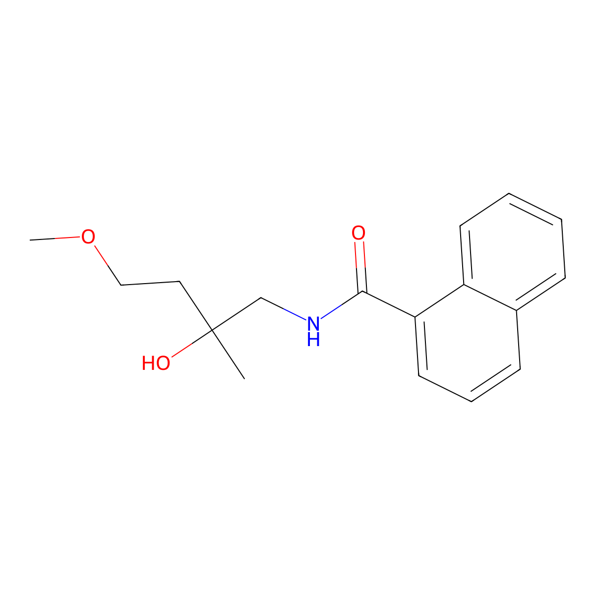 N-(2-hydroxy-4-methoxy-2-methylbutyl)naphthalene-1-carboxamide molecular structure, CAS 1914761-46-8