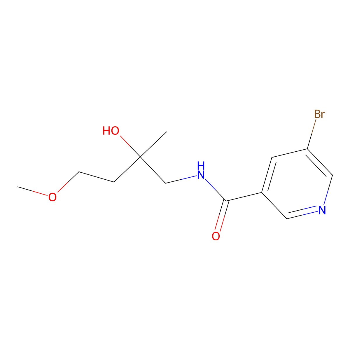 5-bromo-N-(2-hydroxy-4-methoxy-2-methylbutyl)pyridine-3-carboxamide molecular structure, CAS 1914761-52-6