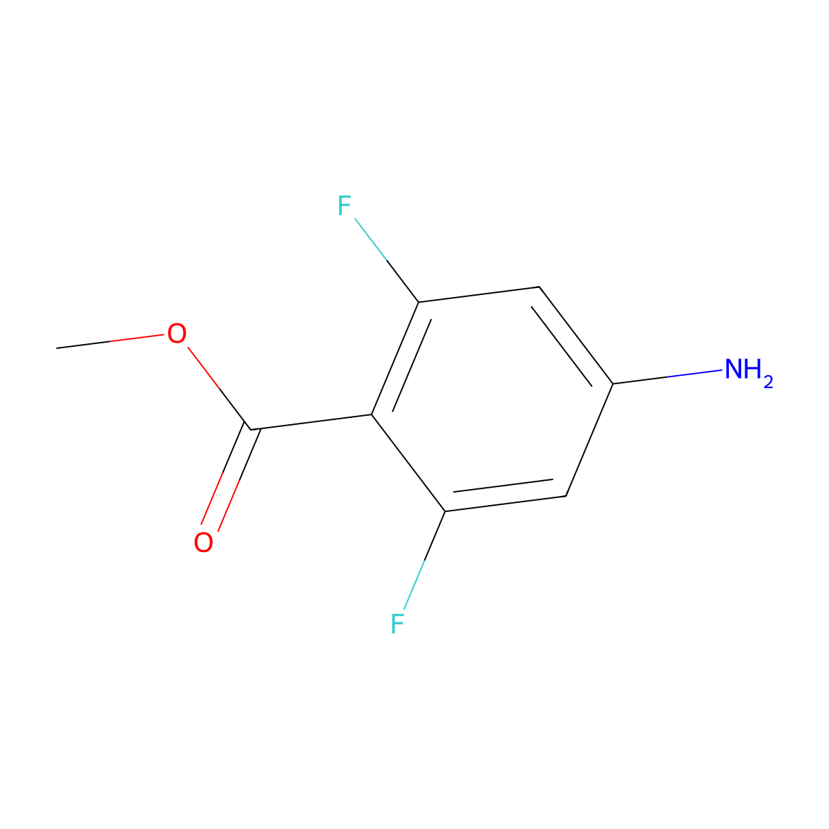 Methyl 4-amino-2,6-difluorobenzoate molecular structure, CAS 191478-99-6
