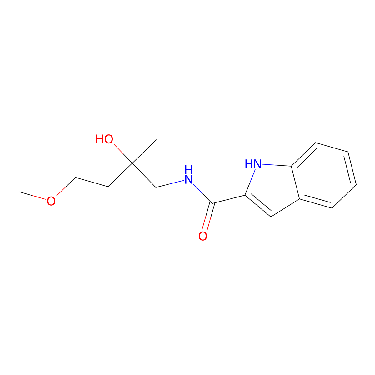 N-(2-hydroxy-4-methoxy-2-methylbutyl)-1H-indole-2-carboxamide molecular structure, CAS 1914796-51-2