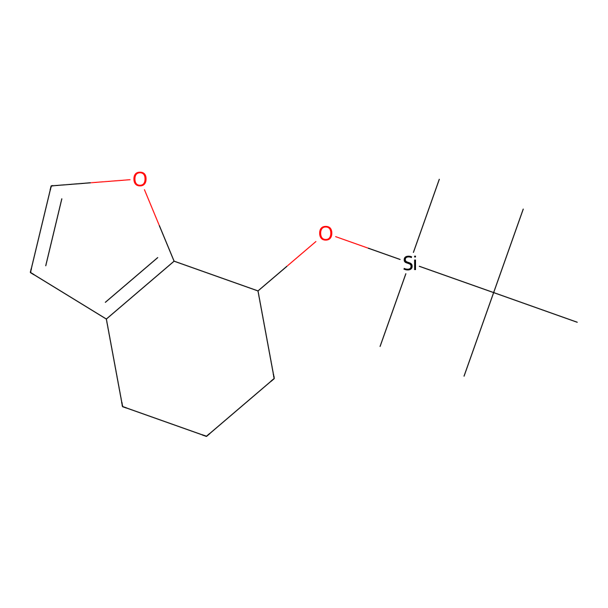 tert-Butyldimethyl[(4,5,6,7-tetrahydro-7-benzofuryl)oxy]silane molecular structure, CAS 191480-99-6