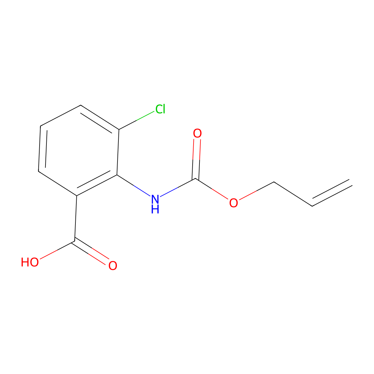 3-Chloro-2-{[(prop-2-en-1-yloxy)carbonyl]amino}benzoic acid molecular structure, CAS 1914826-06-4