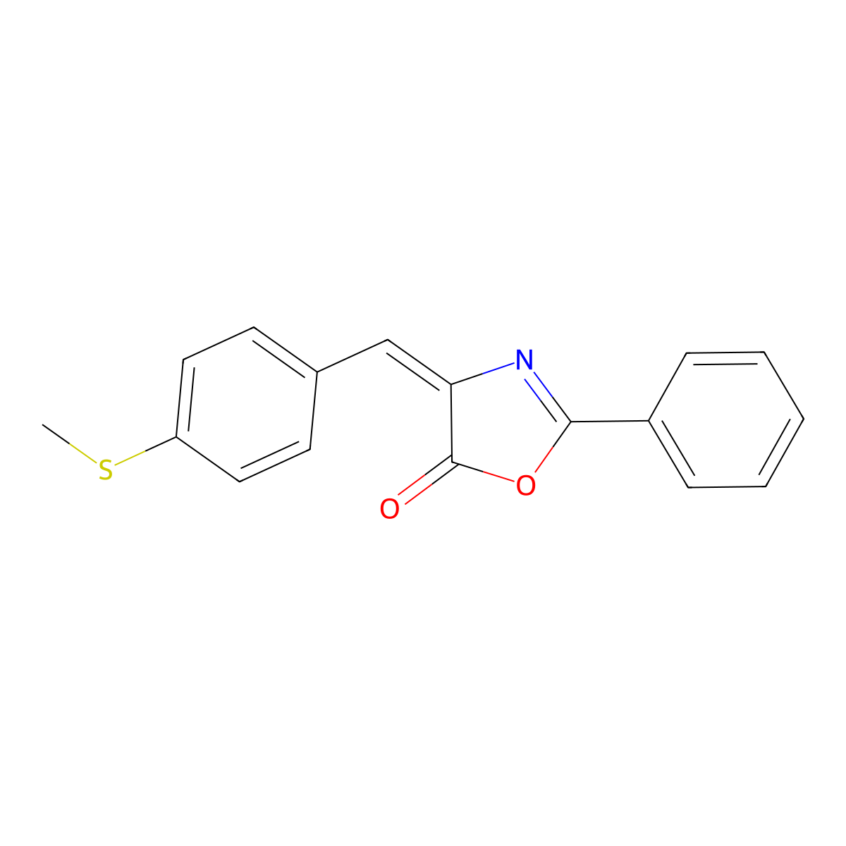 4-[[4-(Methylthio)phenyl]methylene]-2-phenyl-5(4H)-oxazolone molecular structure, CAS 191483-50-8