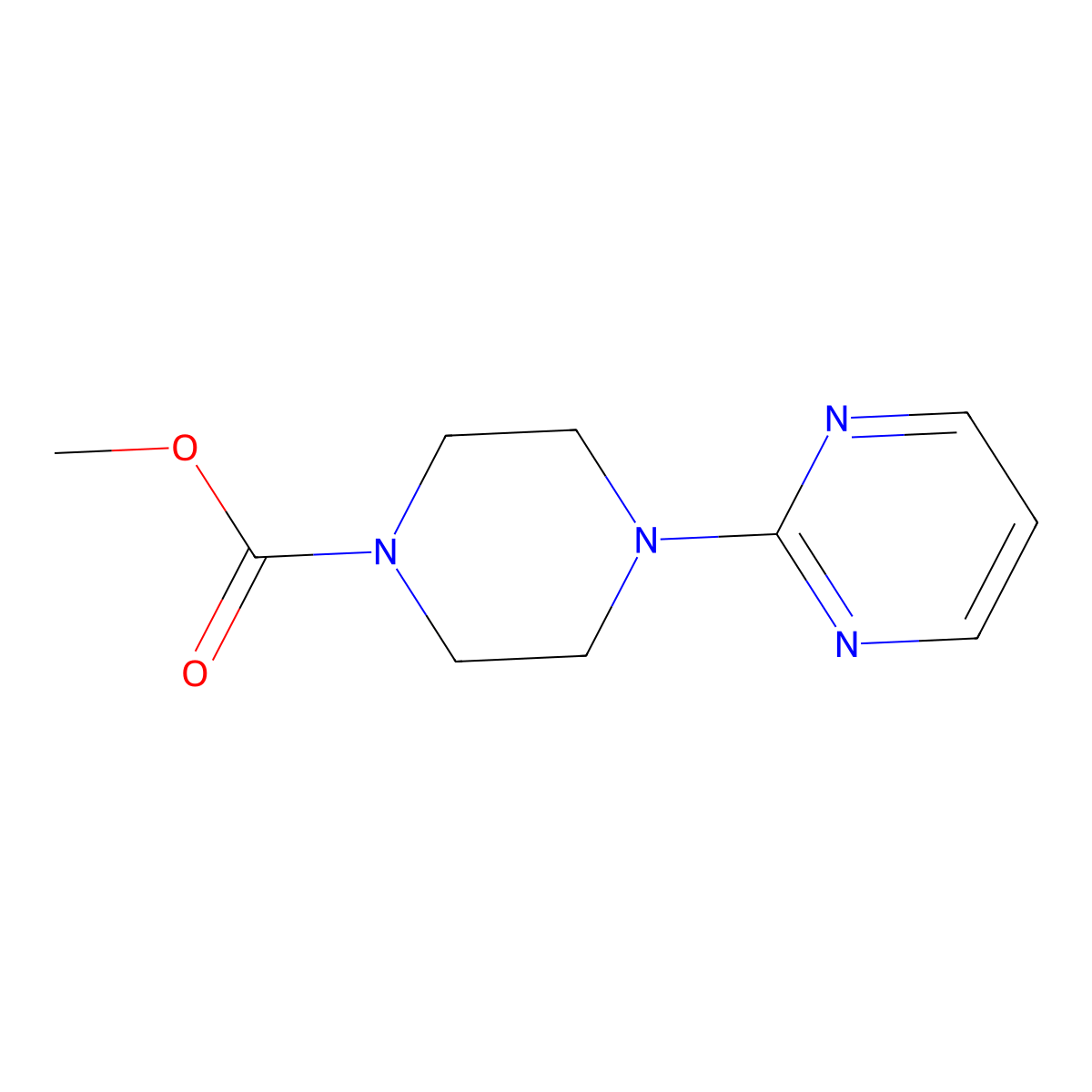 Methyl 4-pyrimidin-2-ylpiperazine-1-carboxylate molecular structure, CAS 191487-41-9