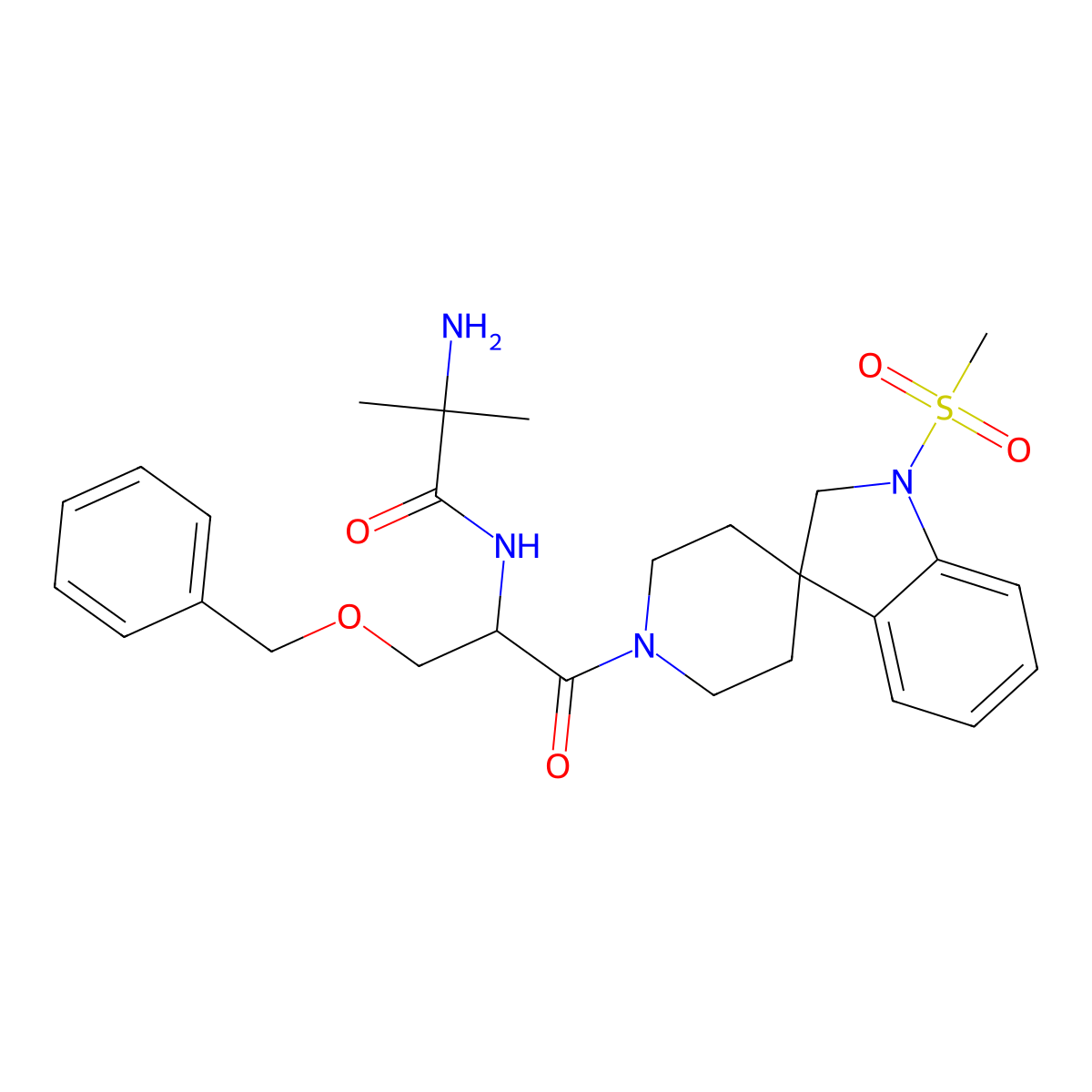 1-(Methanesulfonyl)-1'-(2-methylalanyl-O-benzylseryl)-1,2-dihydrospiro(indole-3,4'-piperidine) molecular structure, CAS 191487-51-1