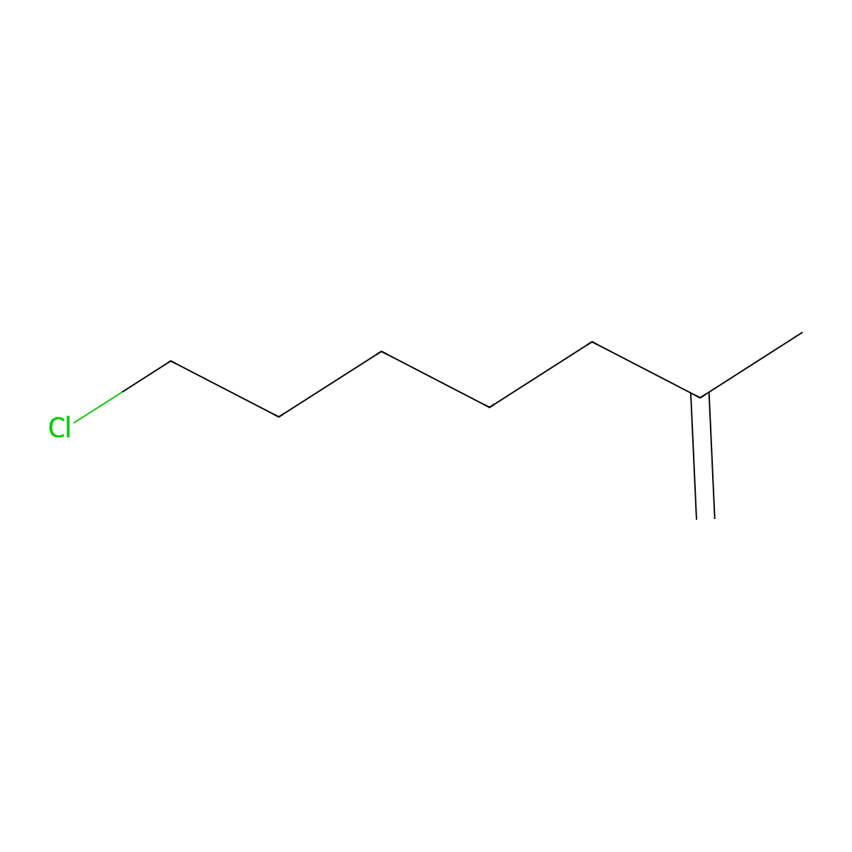 7-Chloro-2-methylhept-1-ene molecular structure, CAS 191488-26-3