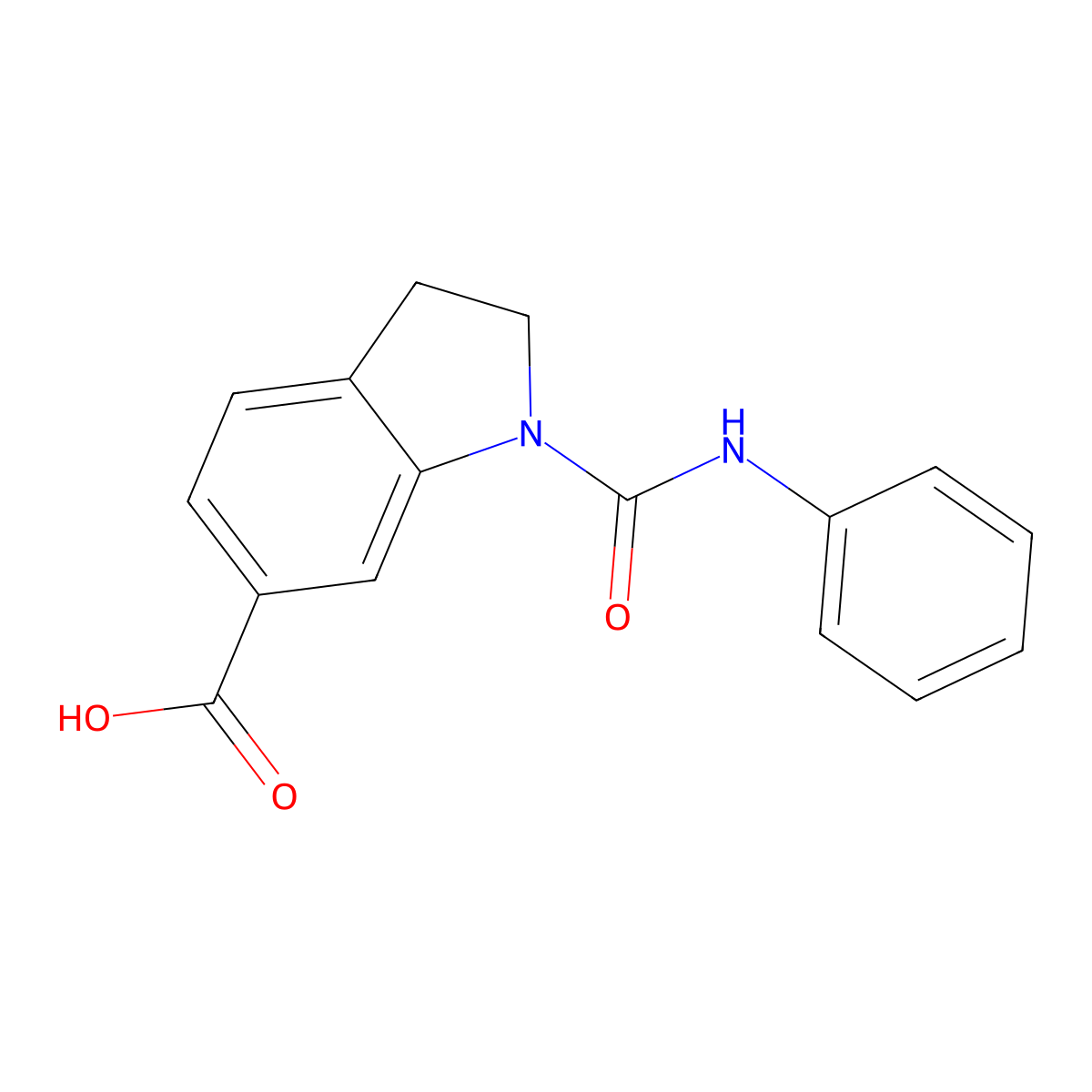 1-(Anilinocarbonyl)-6-indolinecarboxylic acid molecular structure, CAS 1914928-18-9