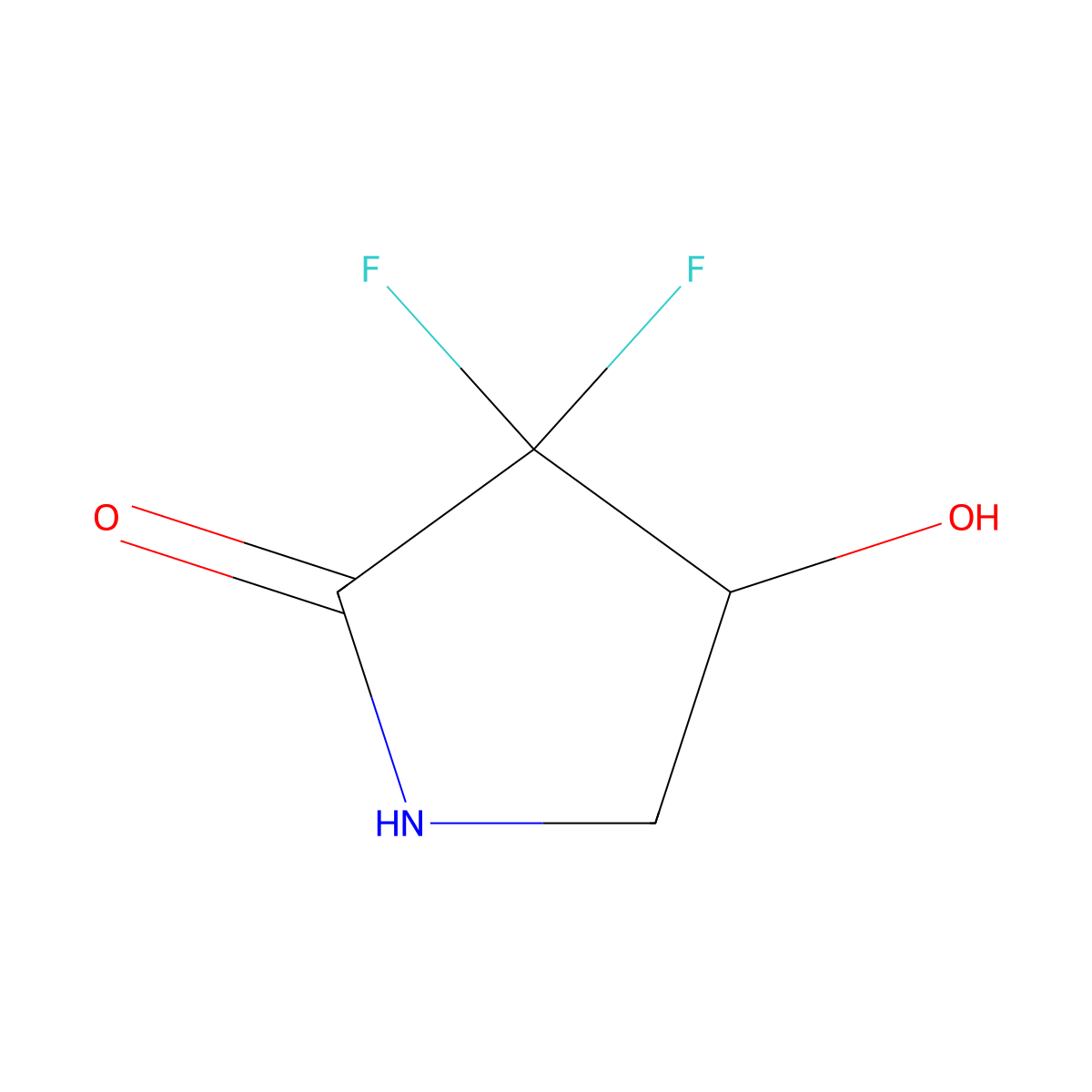 3,3-Difluoro-4-hydroxypyrrolidin-2-one molecular structure, CAS 1914929-27-3
