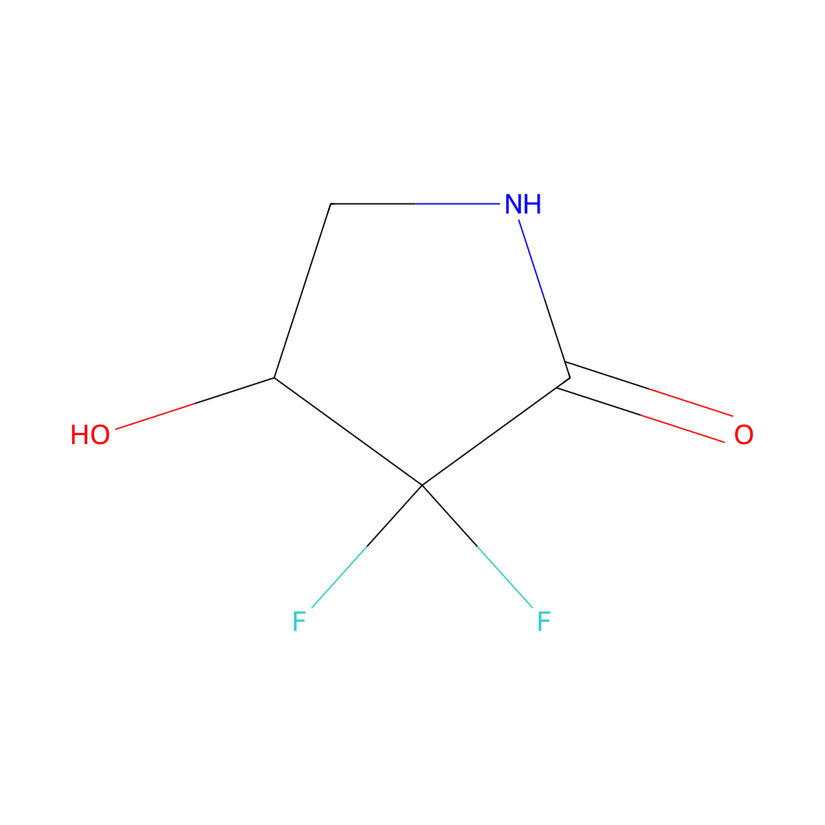 3,3-Difluoro-4-hydroxypyrrolidin-2-one molecular structure, CAS 1914929-27-3