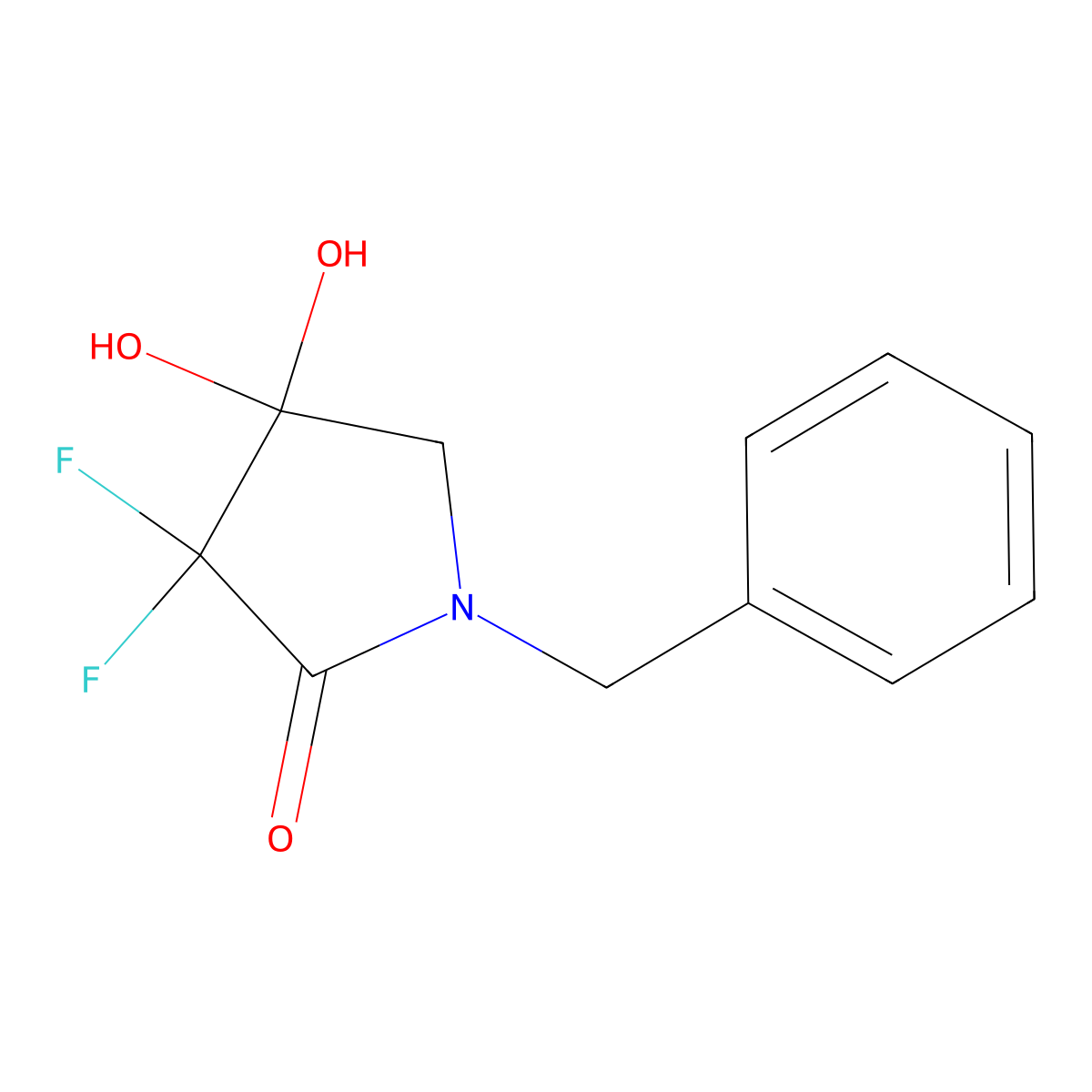 1-Benzyl-3,3-difluoro-4,4-dihydroxypyrrolidin-2-one molecular structure, CAS 1914929-30-8