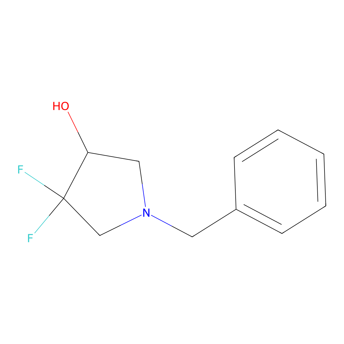 (R)-1-Benzyl-4,4-difluoropyrrolidin-3-ol molecular structure, CAS 1914929-46-6