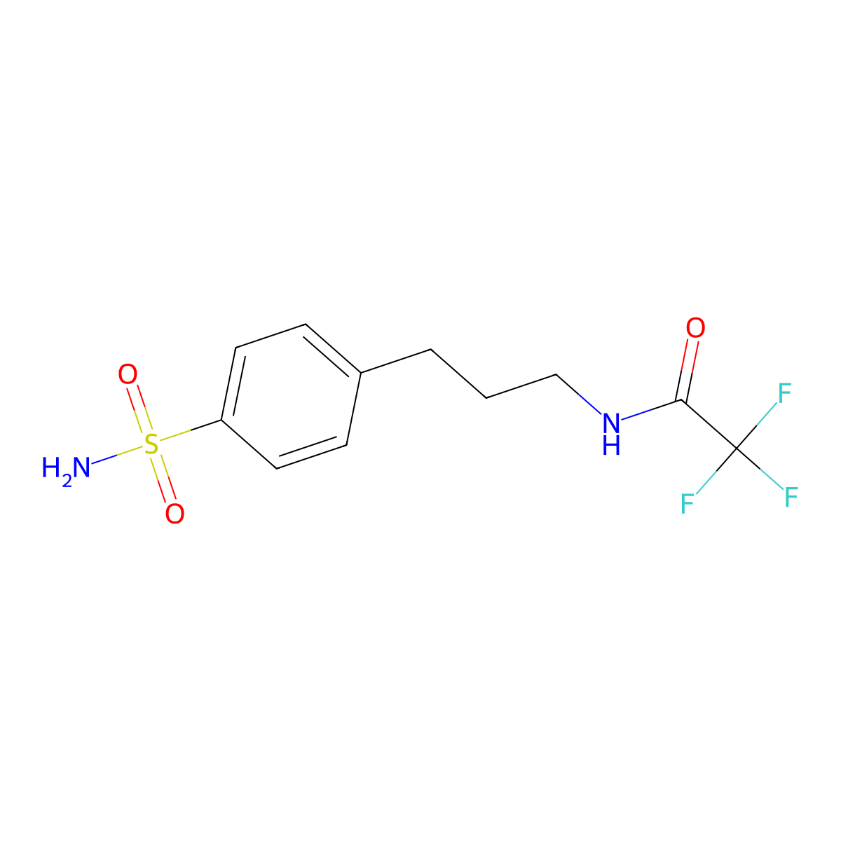 2,2,2-Trifluoro-N-[3-(4-sulfamoylphenyl)propyl]acetamide molecular structure, CAS 1914939-86-8