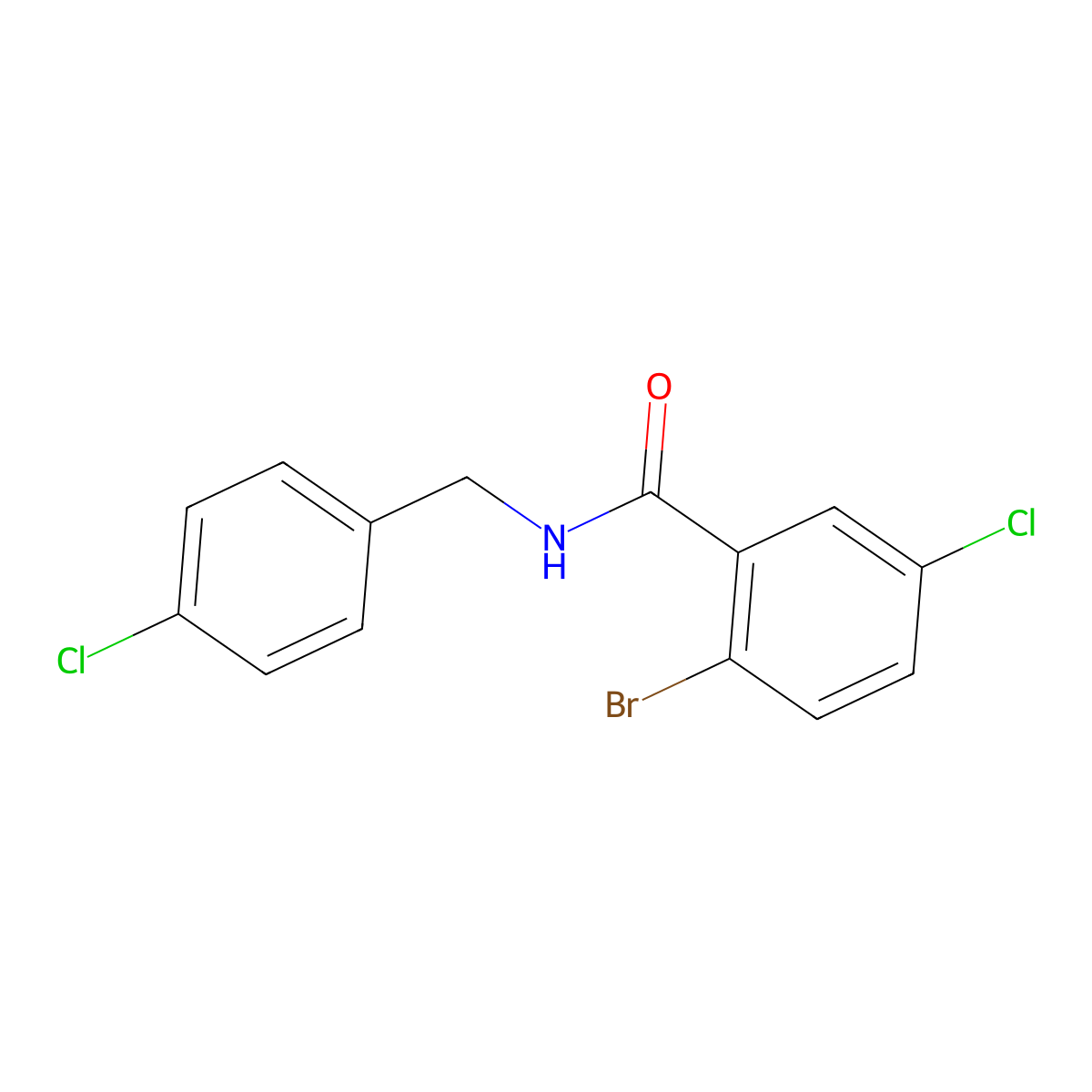 2-Bromo-5-chloro-N-[(4-chlorophenyl)methyl]benzamide molecular structure, CAS 1914959-61-7