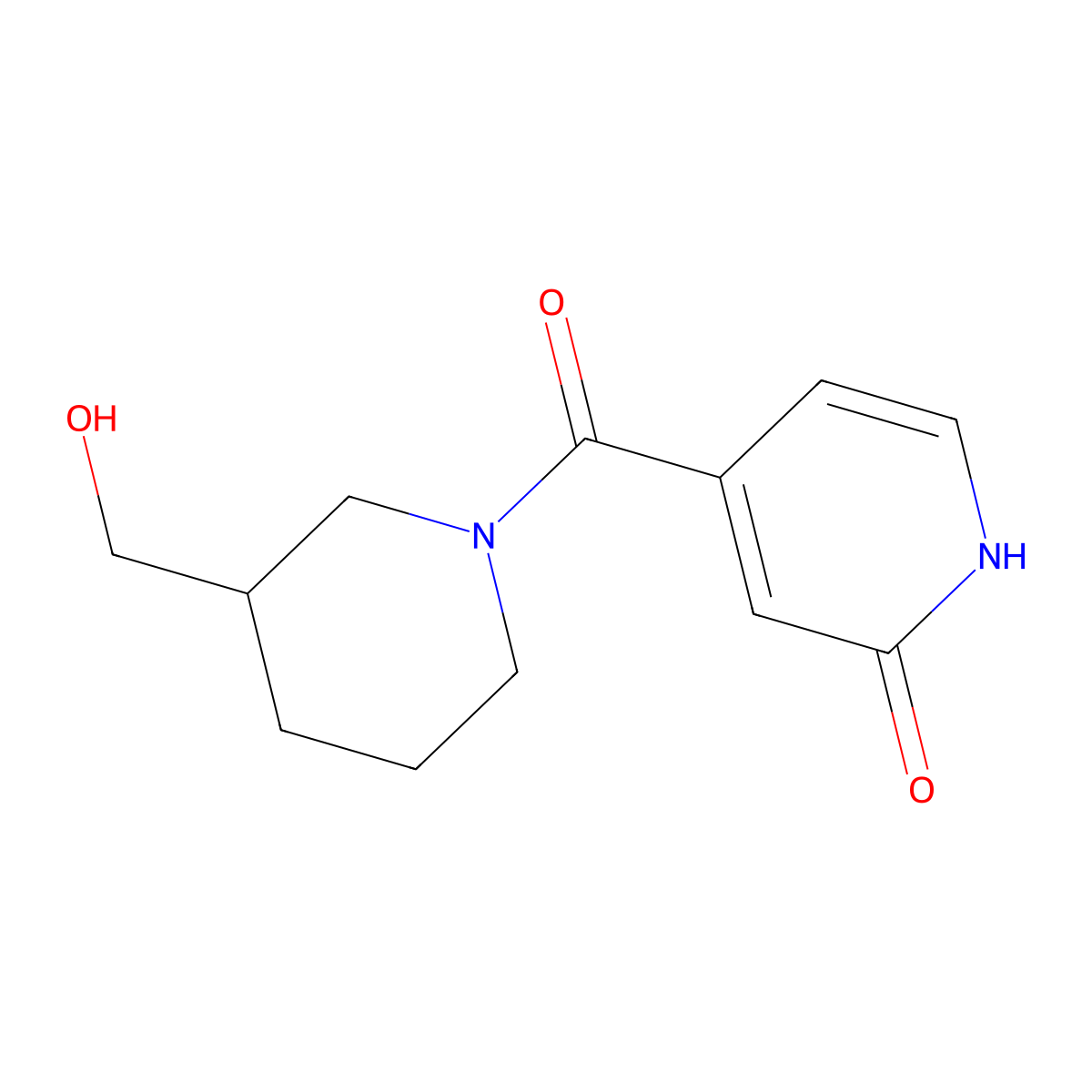 4-(3-(hydroxymethyl)piperidine-1-carbonyl)pyridin-2(1H)-one molecular structure, CAS 1914970-24-3