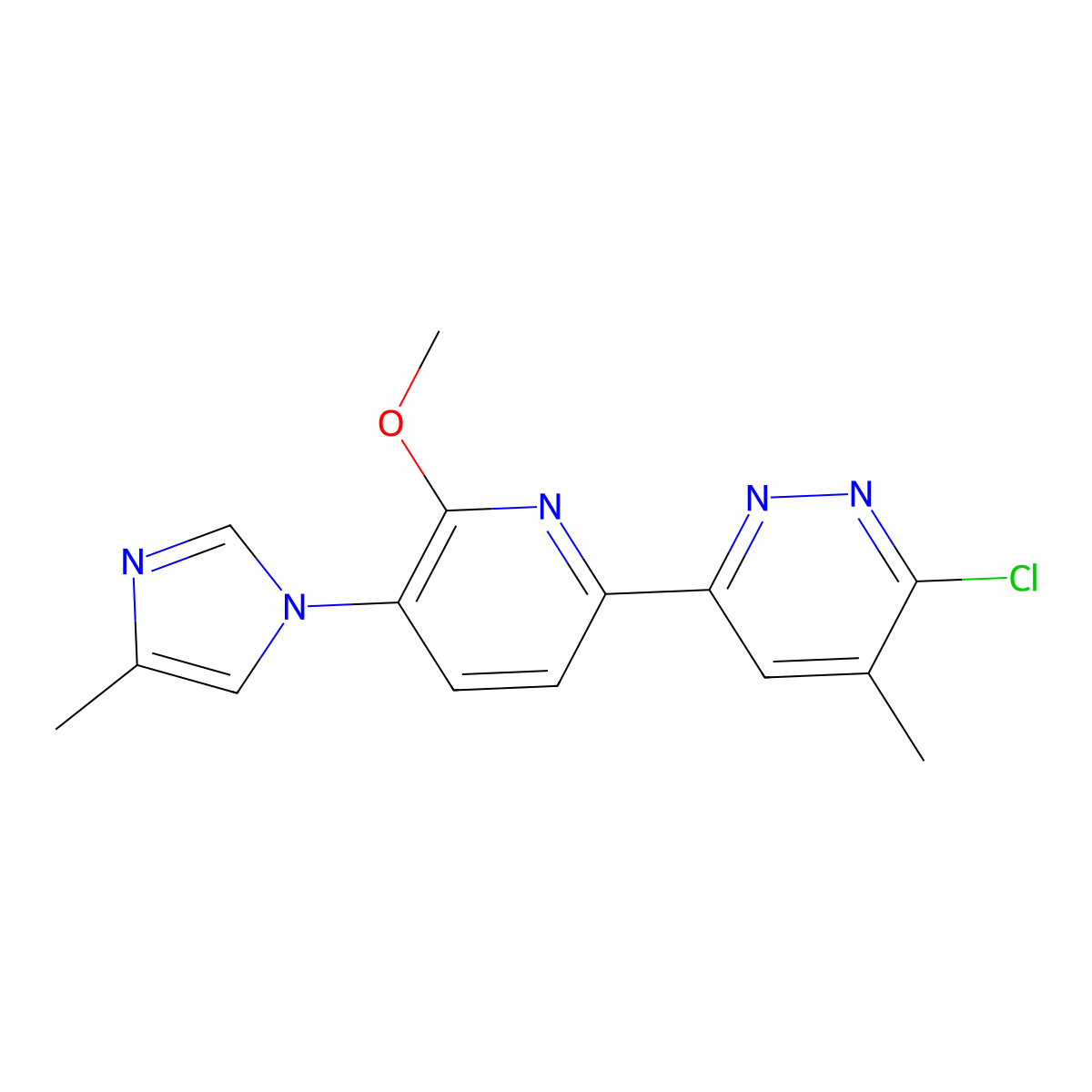 3-Chloro-6-(6-methoxy-5-(4-methyl-1H-imidazol-1-yl)pyridin-2-yl)-4-methylpyridazine molecular structure, CAS 1914990-50-3
