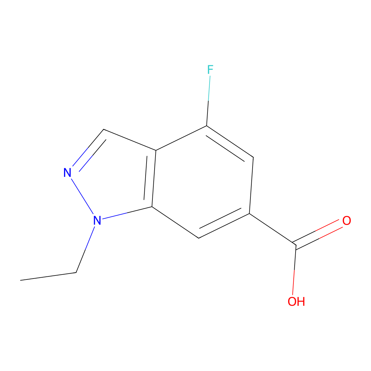 1-Ethyl-4-fluoro-1H-indazole-6-carboxylic acid molecular structure, CAS 1914993-68-2