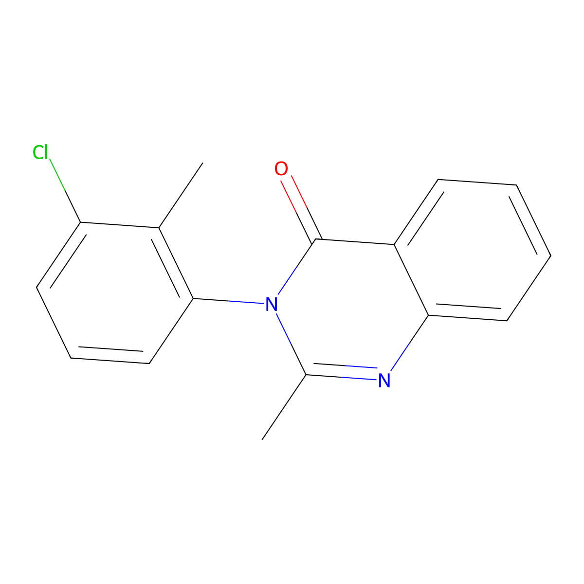 4(3H)-Quinazolinone, 3-(3-chloro-2-methylphenyl)-2-methyl- molecular structure, CAS 1915-77-1