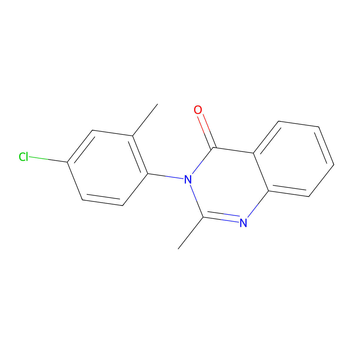 4(3H)-Quinazolinone, 3-(4-chloro-2-methylphenyl)-2-methyl- molecular structure, CAS 1915-78-2