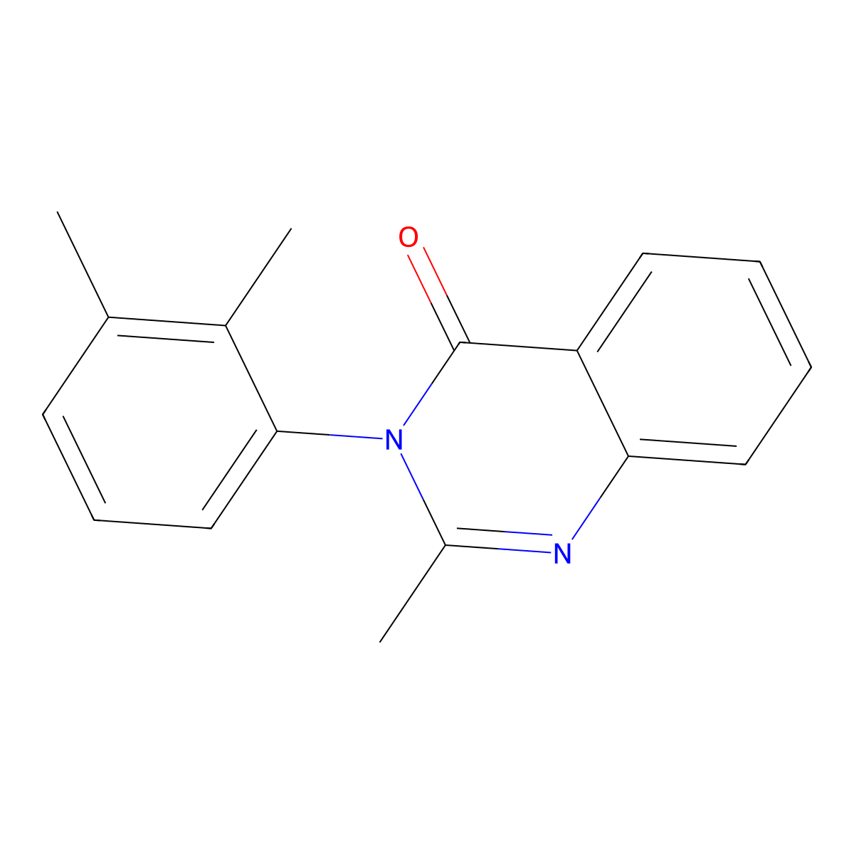 4(3H)-Quinazolinone, 2-methyl-3-(2,3-xylyl)- molecular structure, CAS 1915-79-3