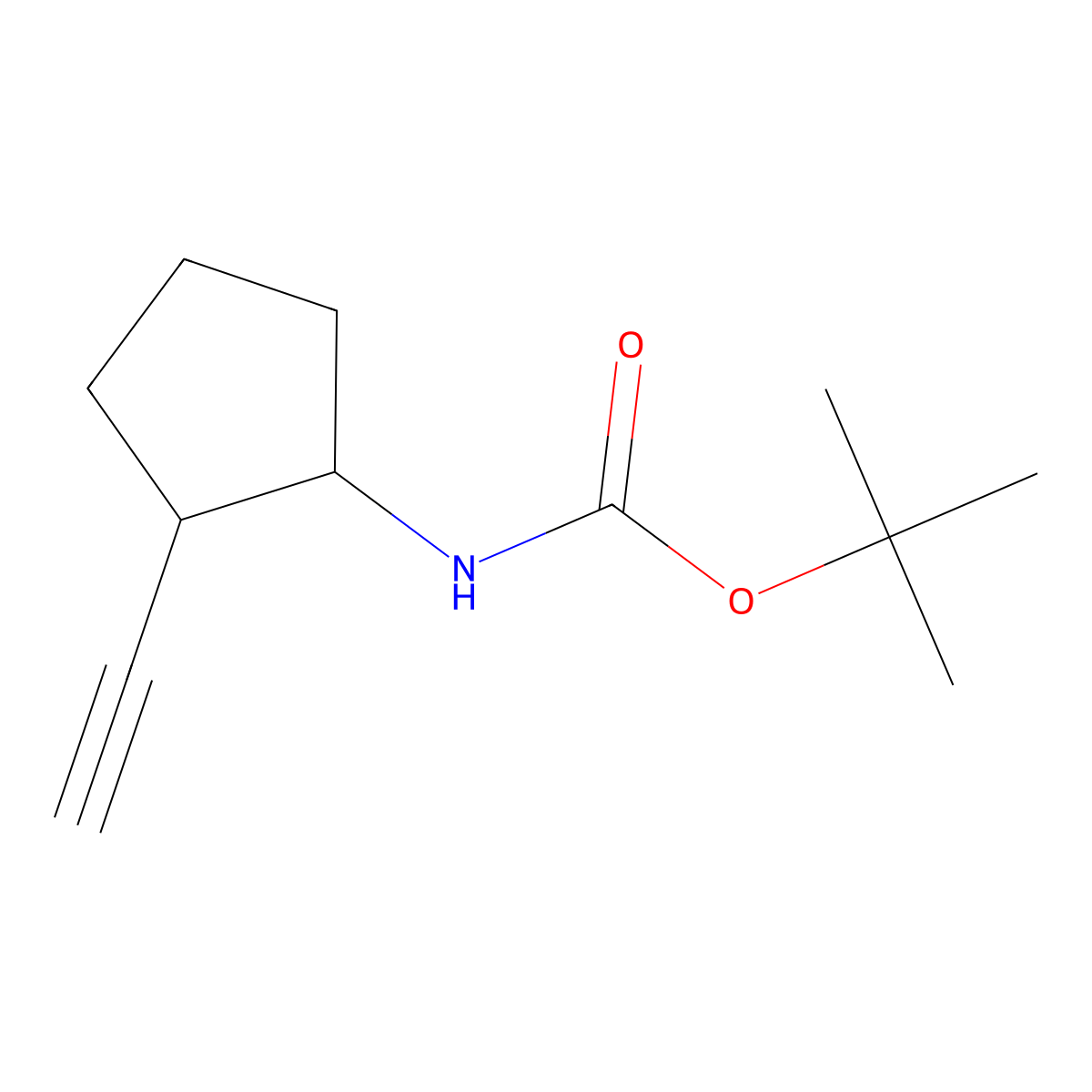tert-Butyl ((1R,2S)-2-ethynylcyclopentyl)carbamate molecular structure, CAS 1915004-34-0