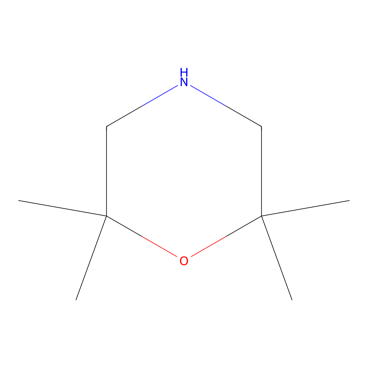2,2,6,6-Tetramethylmorpholine molecular structure, CAS 19151-69-0