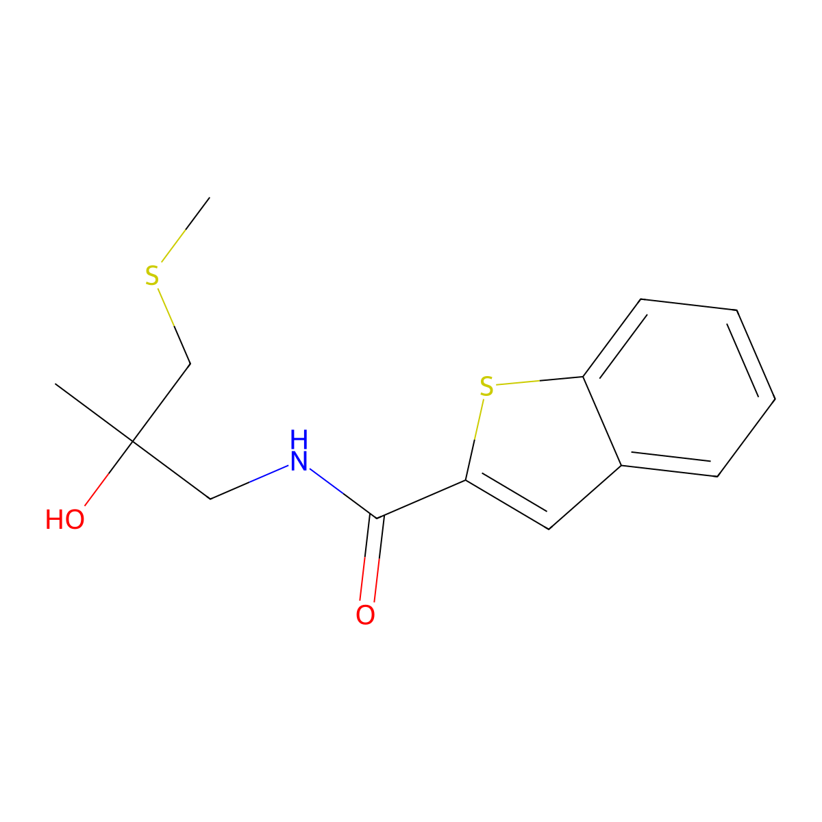 N-(2-hydroxy-2-methyl-3-(methylthio)propyl)benzo[b]thiophene-2-carboxamide molecular structure, CAS 1915253-92-7
