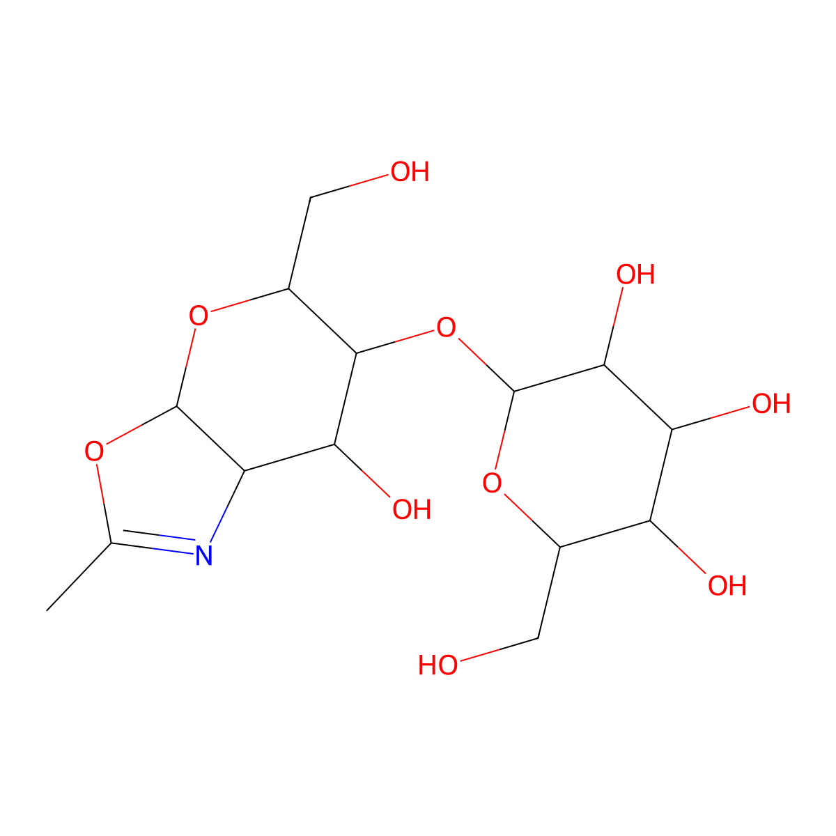 (2S,3R,4S,5S,6R)-2-[[(3aR,5R,6S,7R,7aR)-7-hydroxy-5-(hydroxymethyl)-2-methyl-5,6,7,7a-tetrahydro-3aH-pyrano[3,2-d][1,3]oxazol-6-yl]oxy]-6-(hydroxymethyl)oxane-3,4,5-triol molecular structure, CAS 191532-19-1