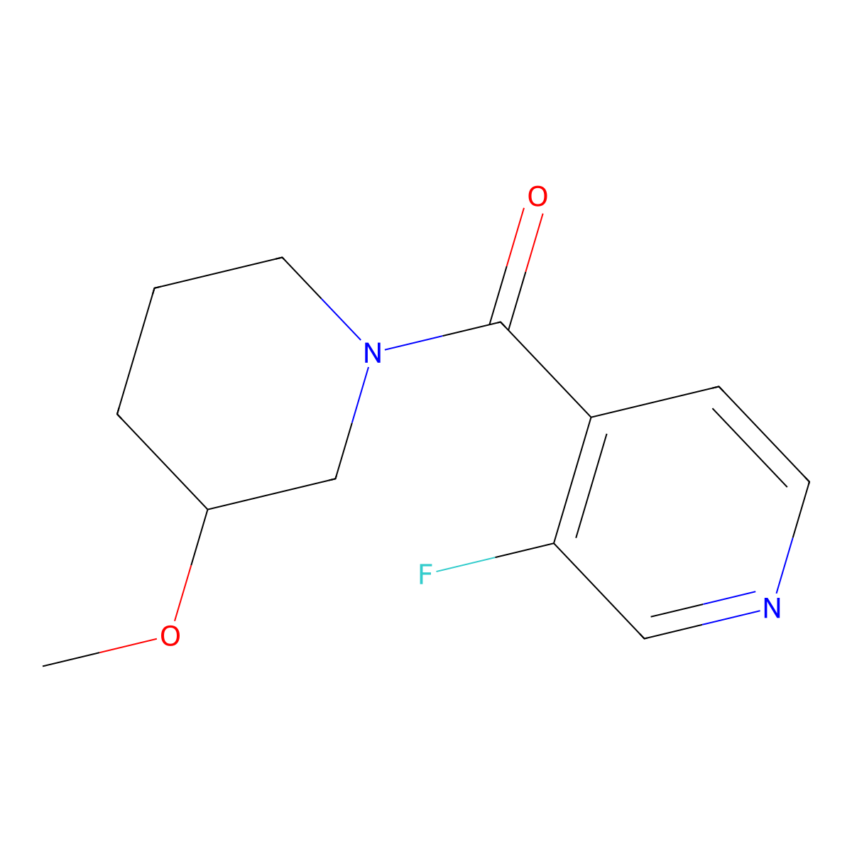3-Fluoro-4-(3-methoxypiperidine-1-carbonyl)pyridine molecular structure, CAS 1915359-34-0