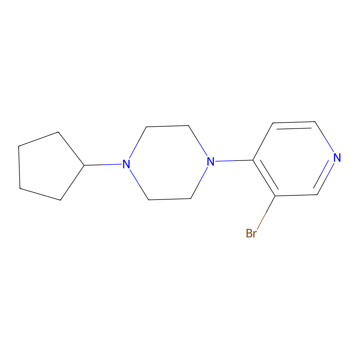 1-(3-Bromopyridin-4-yl)-4-cyclopentylpiperazine molecular structure, CAS 1915411-31-2