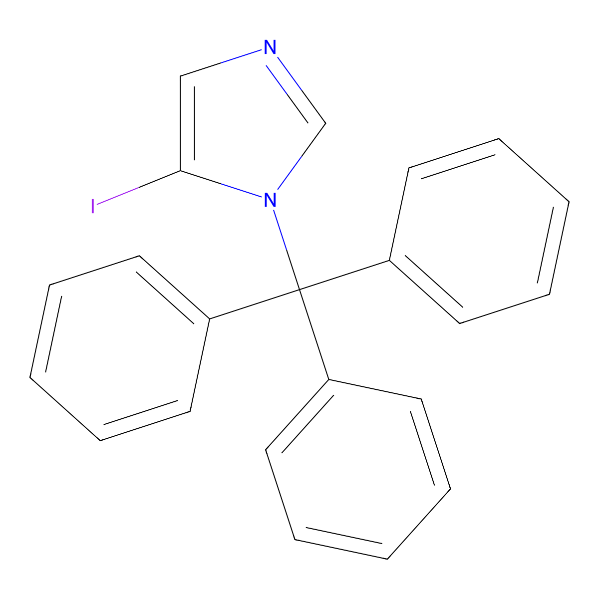 5-iodo-1-trityl-1H-imidazole molecular structure, CAS 191544-97-5