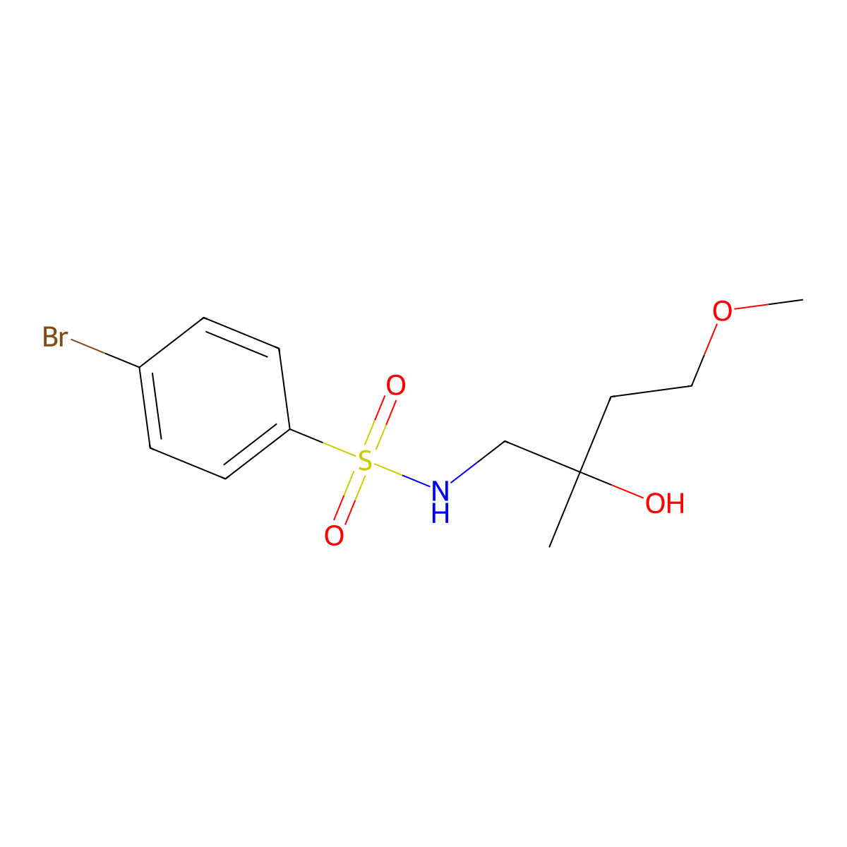 2-[(4-Bromobenzenesulfonamido)methyl]-4-methoxybutan-2-ol molecular structure, CAS 1915478-90-8