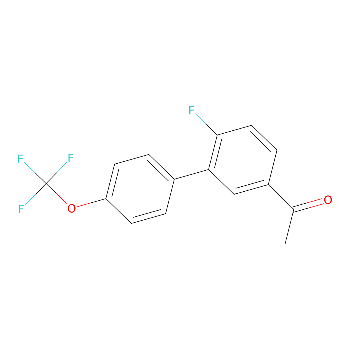 1-(6-Fluoro-4'-(trifluoromethoxy)-[1,1'-biphenyl]-3-yl)ethanone molecular structure, CAS 1915516-74-3