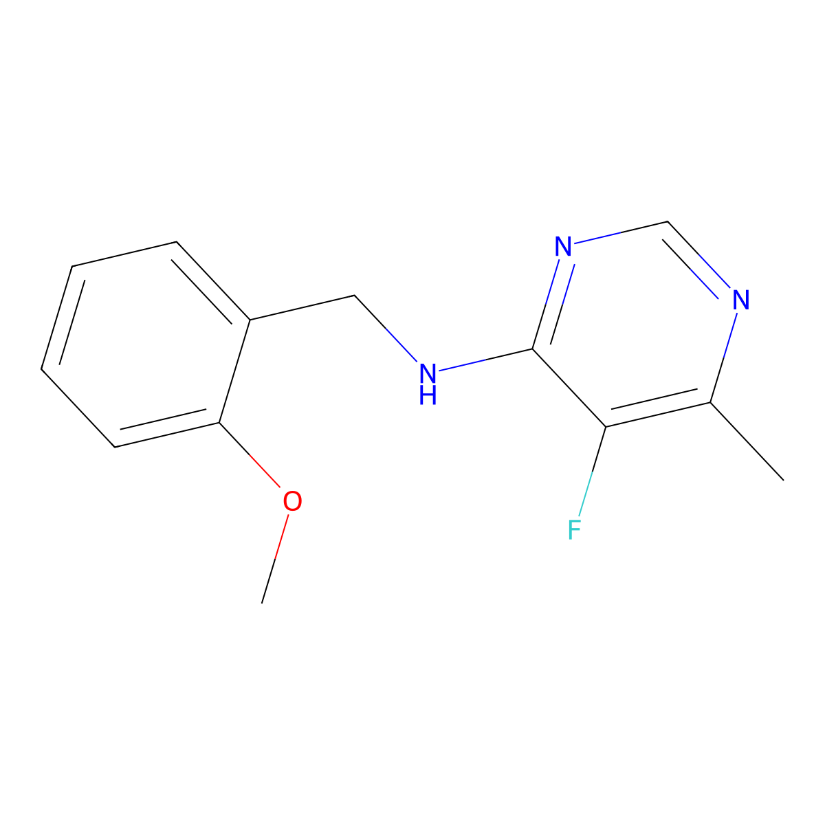 5-Fluoro-N-[(2-methoxyphenyl)methyl]-6-methylpyrimidin-4-amine molecular structure, CAS 1915566-58-3