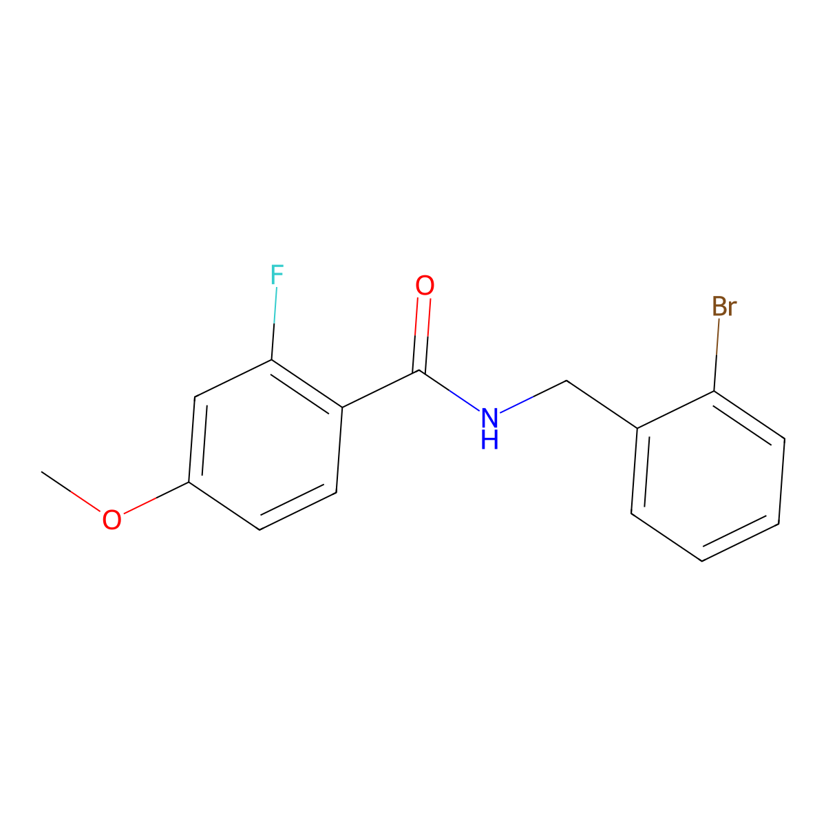 N-[(2-Bromophenyl)methyl]-2-fluoro-4-methoxybenzamide molecular structure, CAS 1915591-98-8